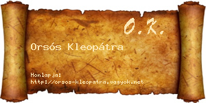 Orsós Kleopátra névjegykártya