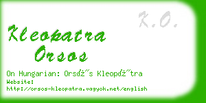kleopatra orsos business card